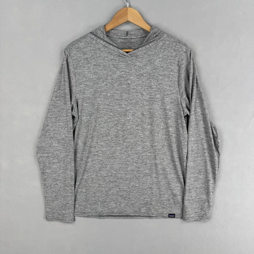 Patagonia Shirt Mens Medium Gray Capilene Cool Daily Hoody Sun Hoodie UPF 50